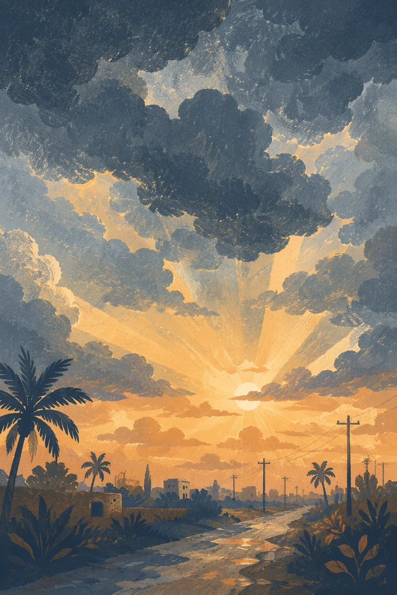 Peaceful Sunrise After Storm Clouds