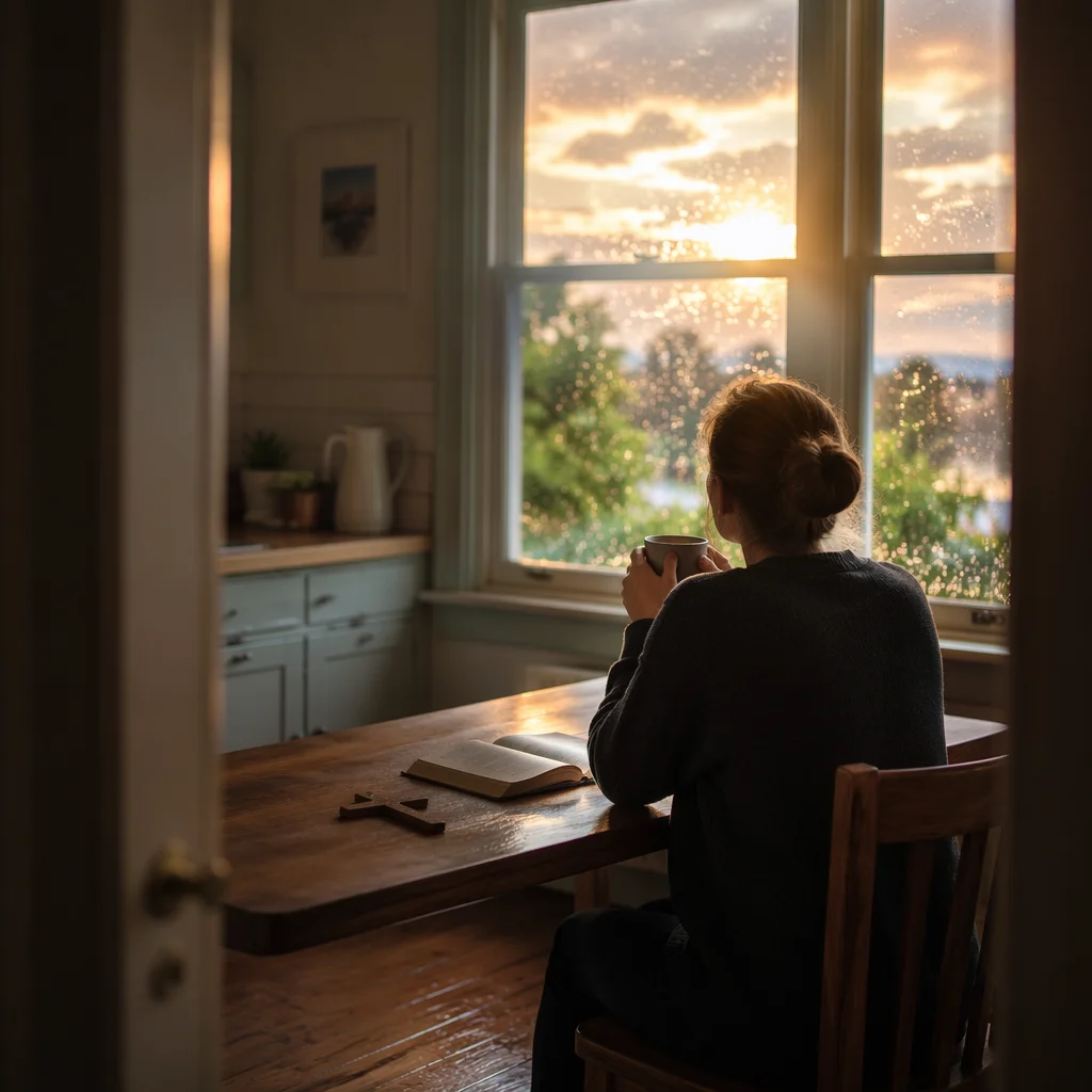 Peaceful Sunrise Prayer After Night Storm