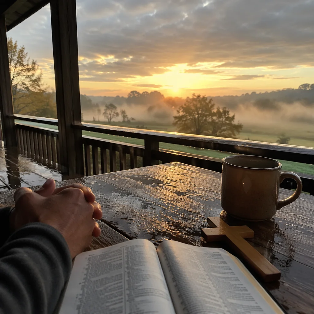 Peaceful Porch Sunrise After the Storm