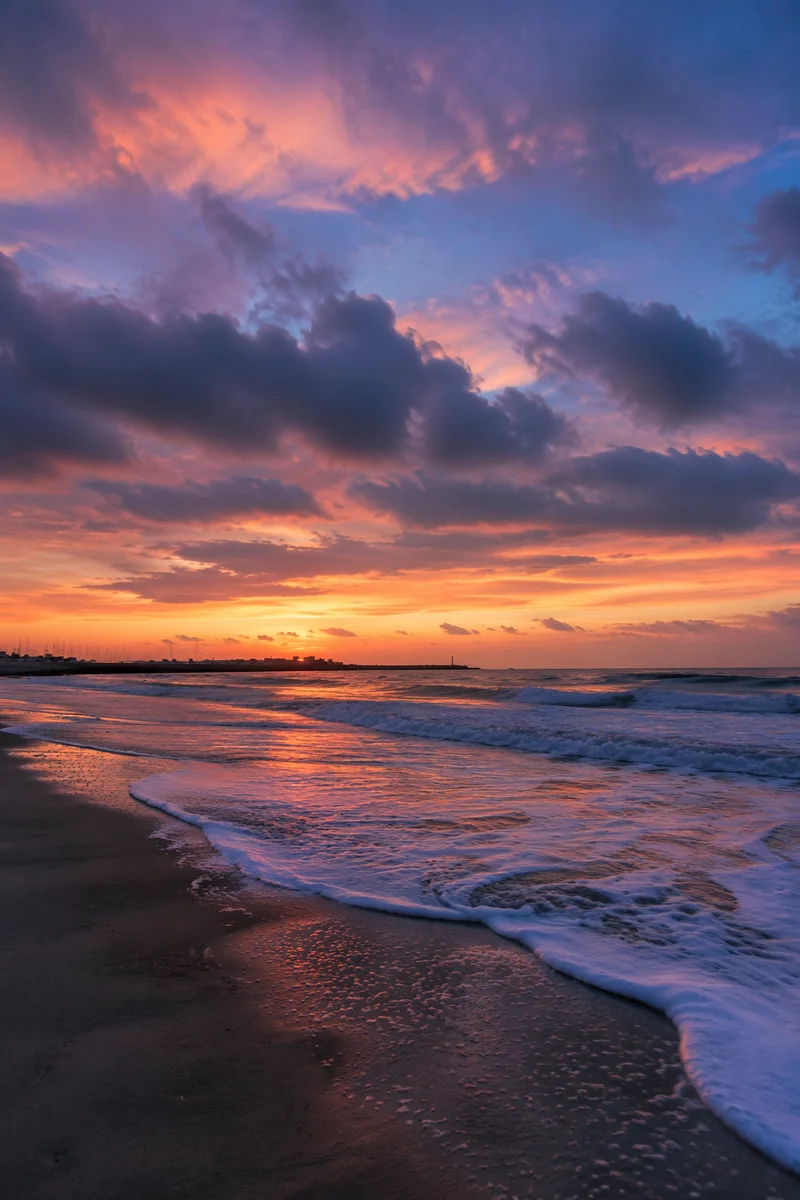 Peaceful Sunrise Over Storm Washed Shore