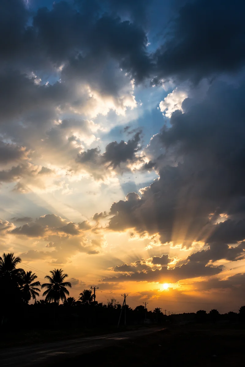Peaceful Sunrise After Storm Clouds