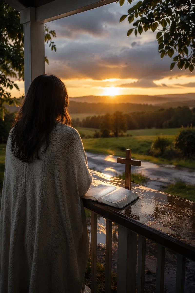 Peaceful Sunrise Prayer After Storm