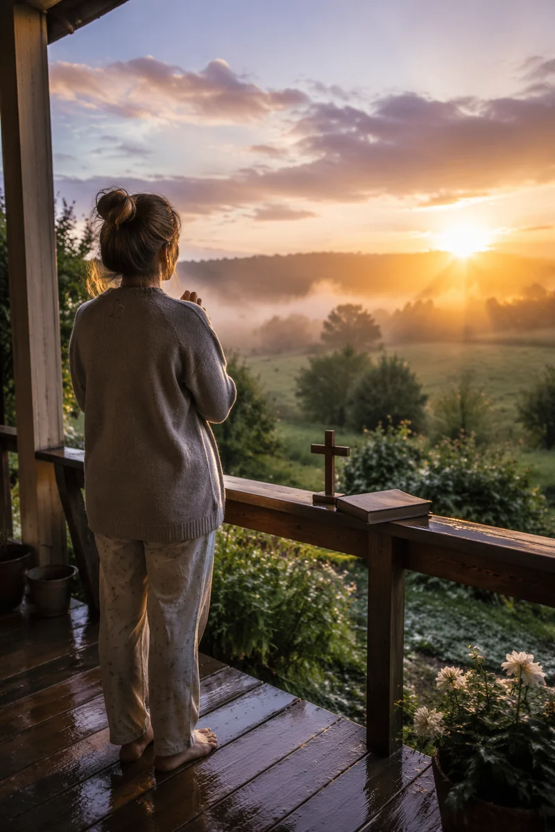 Peaceful Sunrise Prayer After the Storm