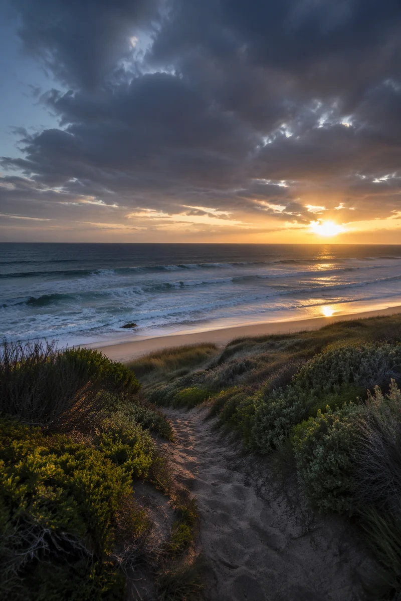 Peaceful Coastal Sunrise After Storm