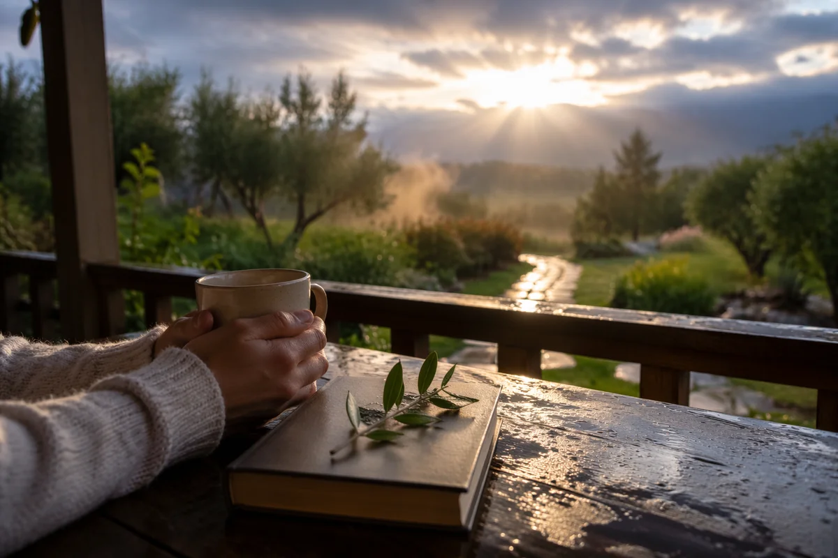 Peaceful Porch Sunrise After the Storm