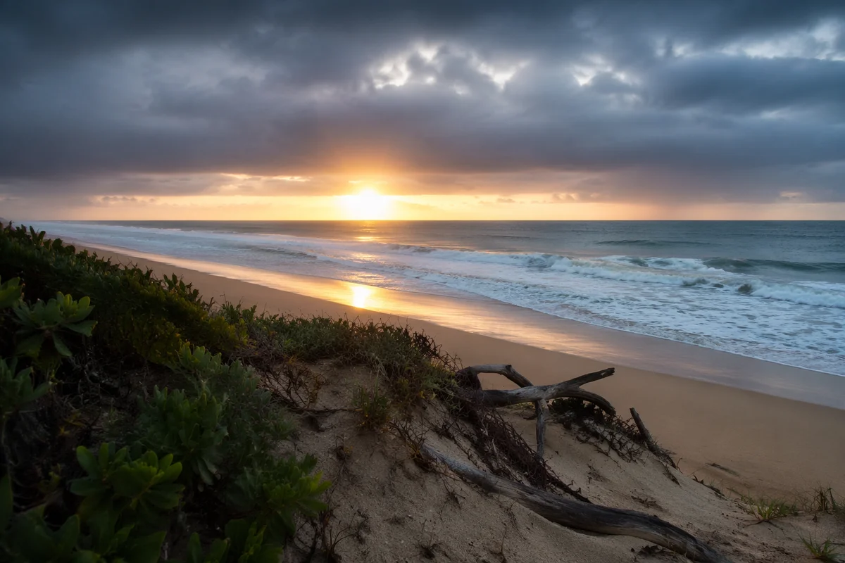 Peaceful Coastal Sunrise After Storm