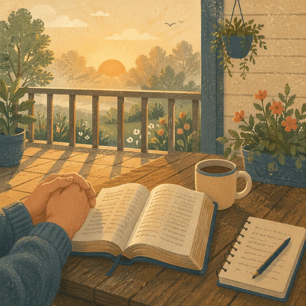 Sunrise Devotion on a Cozy Porch