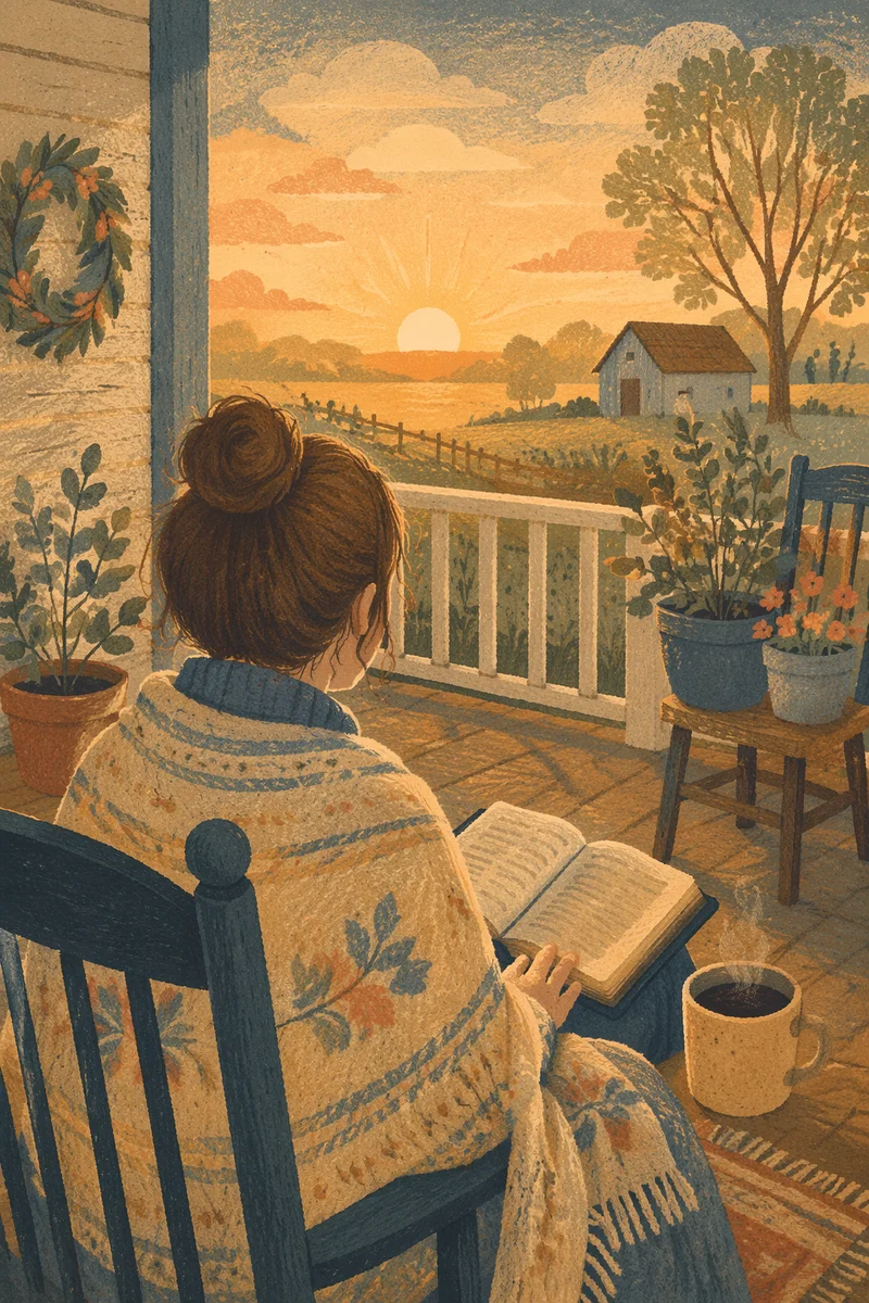 Sunrise Porch Devotion with Open Bible