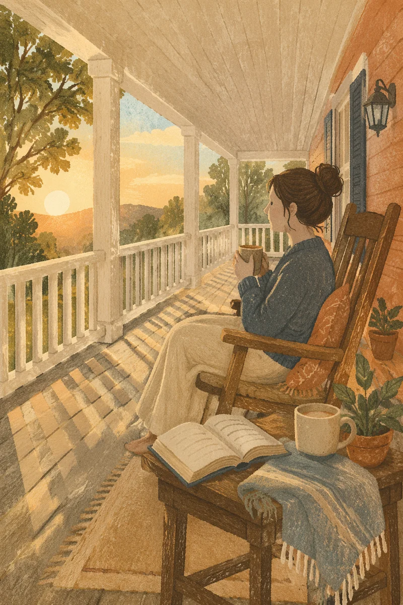 Sunrise Devotion on a Peaceful Porch