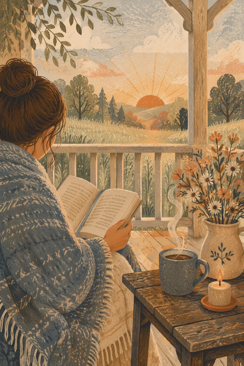 Sunrise Devotion on a Rustic Porch