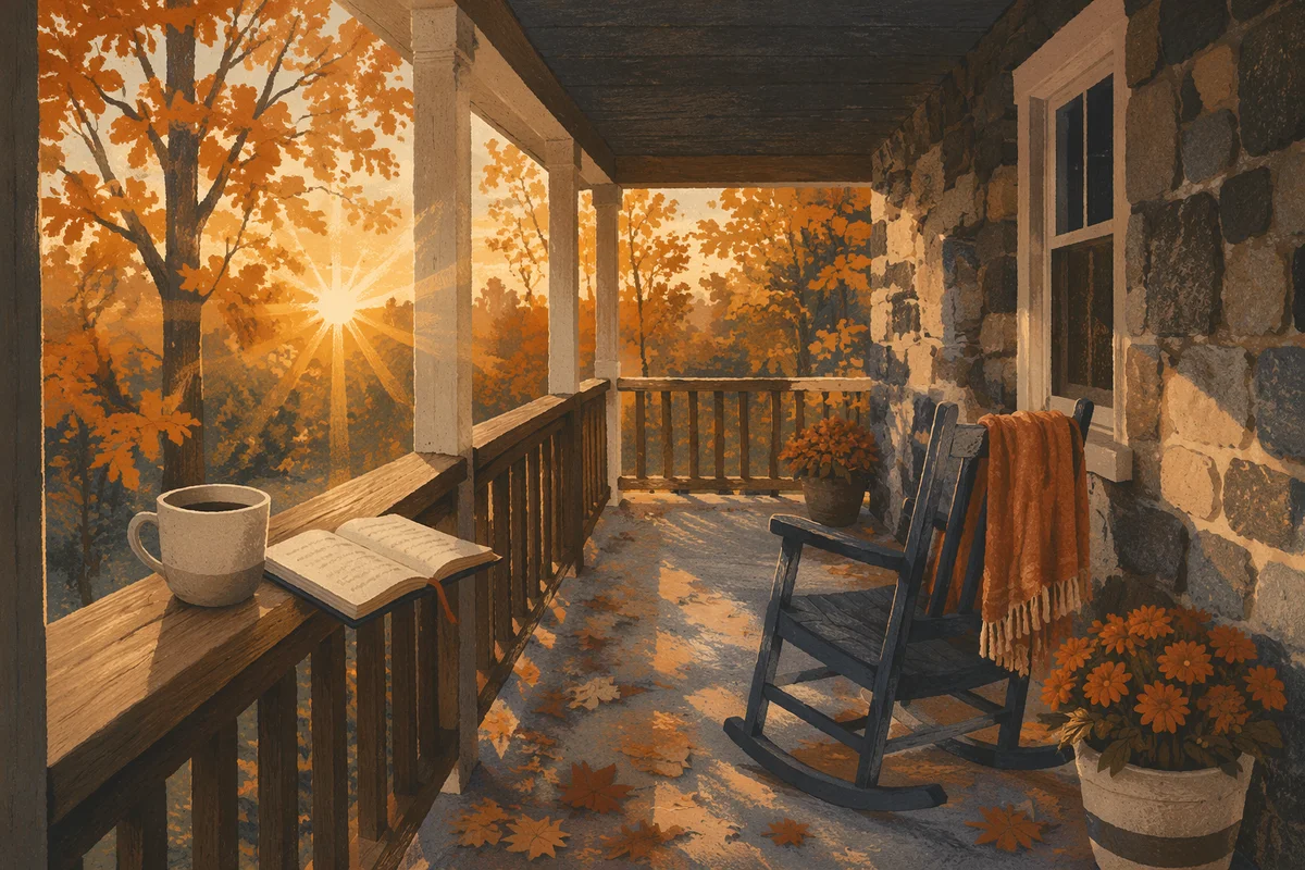 Sunrise Morning Devotion on Quiet Porch