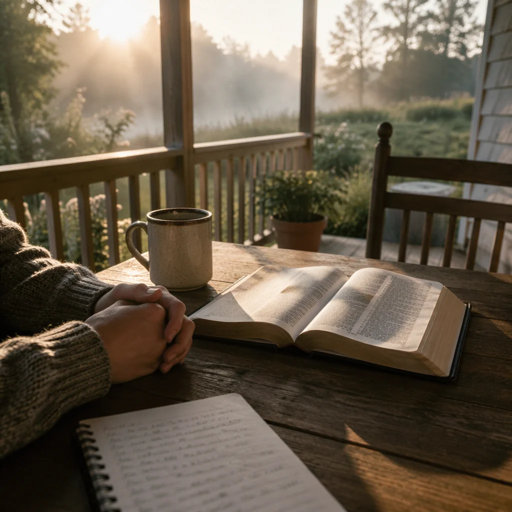 Sunrise Devotion on a Cozy Porch