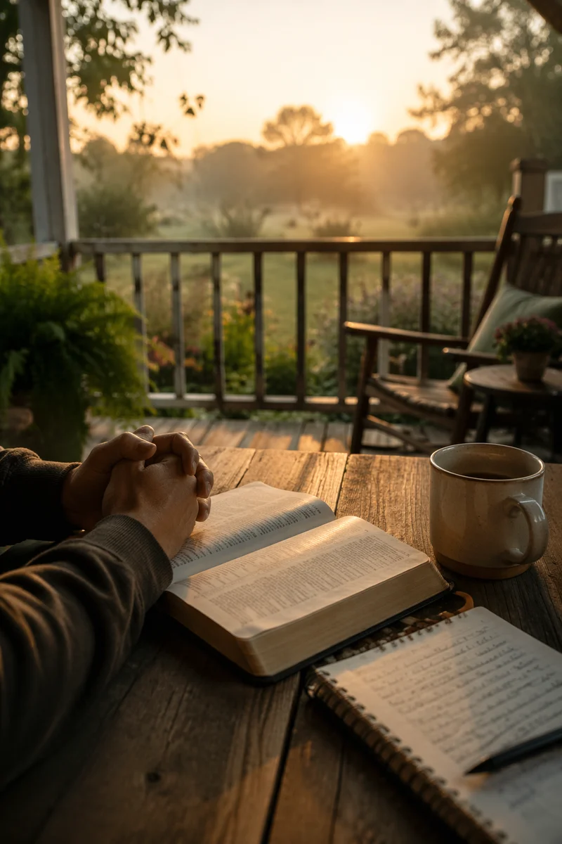 Sunrise Devotion on a Cozy Porch