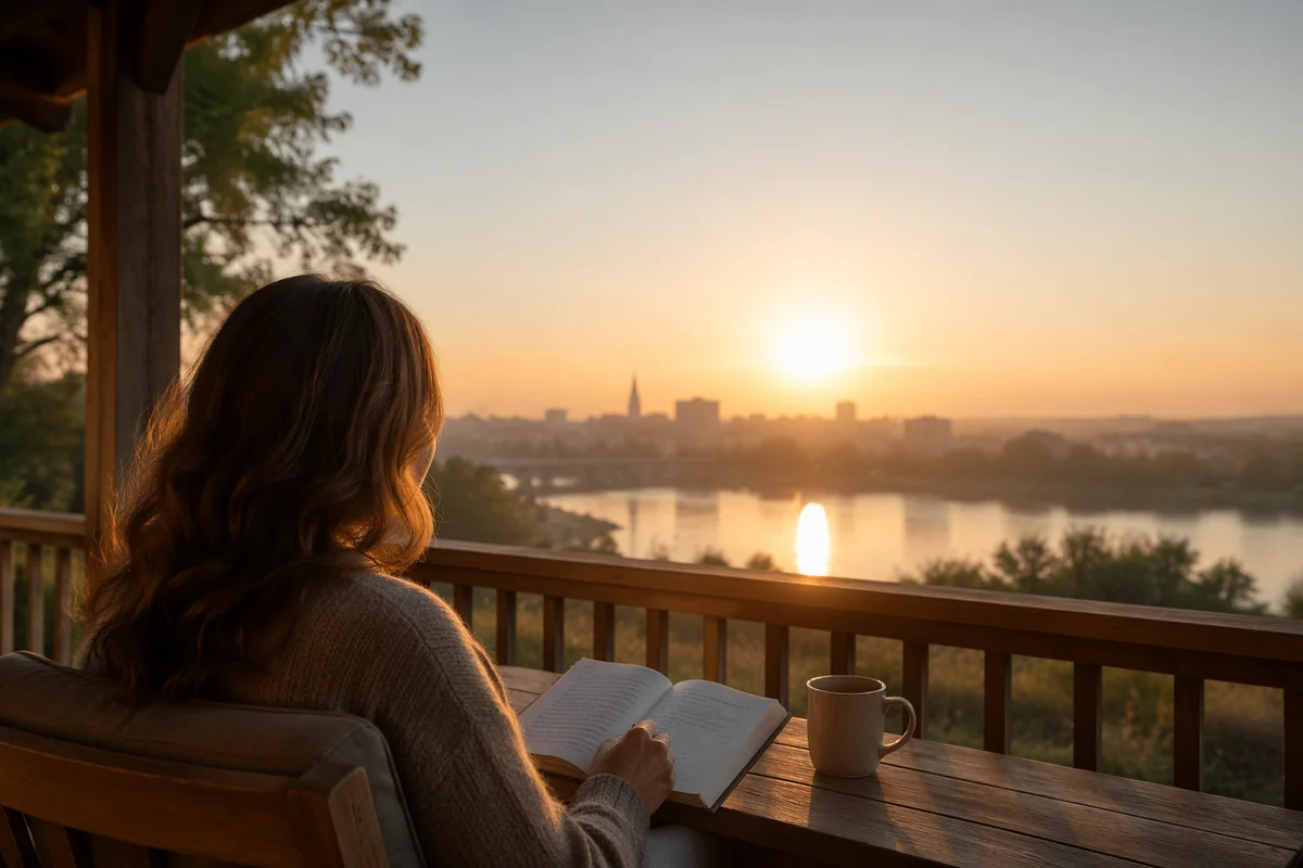 Sunrise Morning Devotion on Peaceful Porch