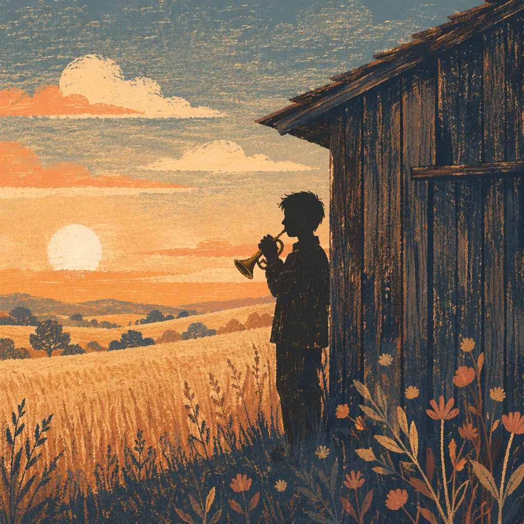 Golden Hour Silhouette on Rural Hill