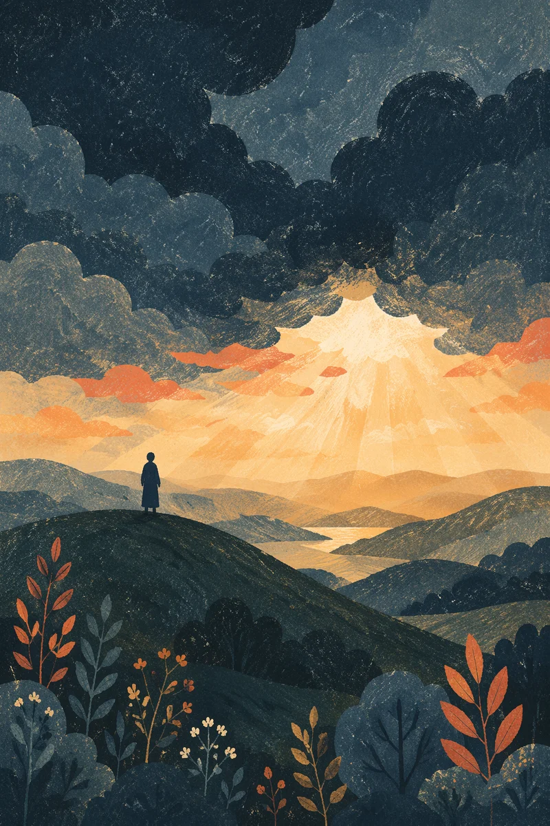 Contemplative Silhouette on Golden Hilltop