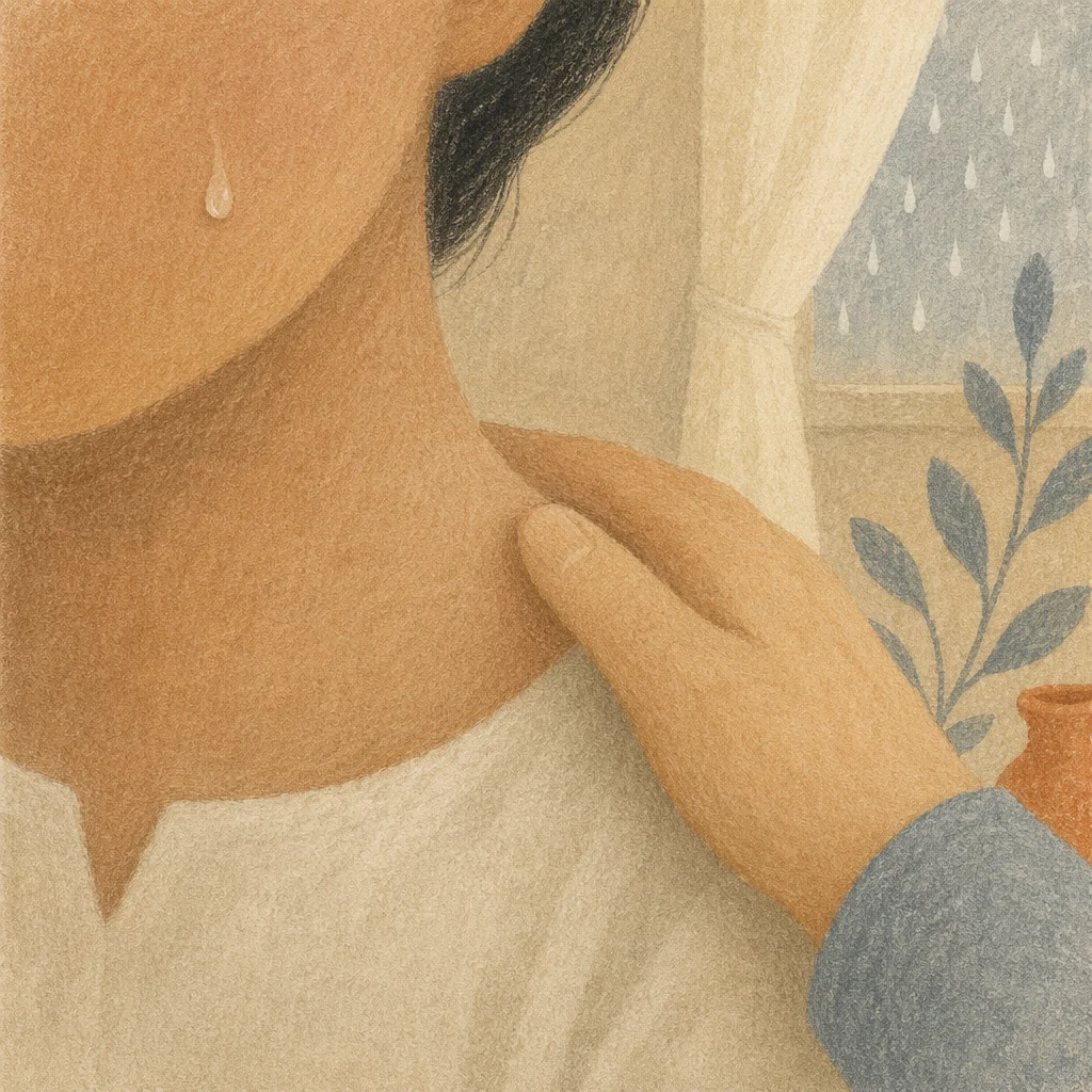 Comforting Tear on Cheek Close Up