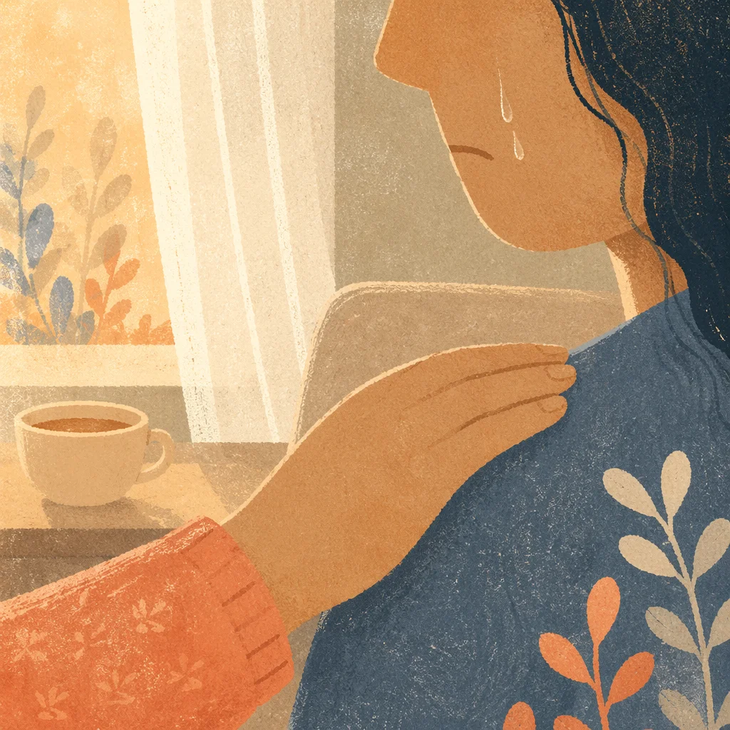 Comforting Hand Beside a Quiet Tear