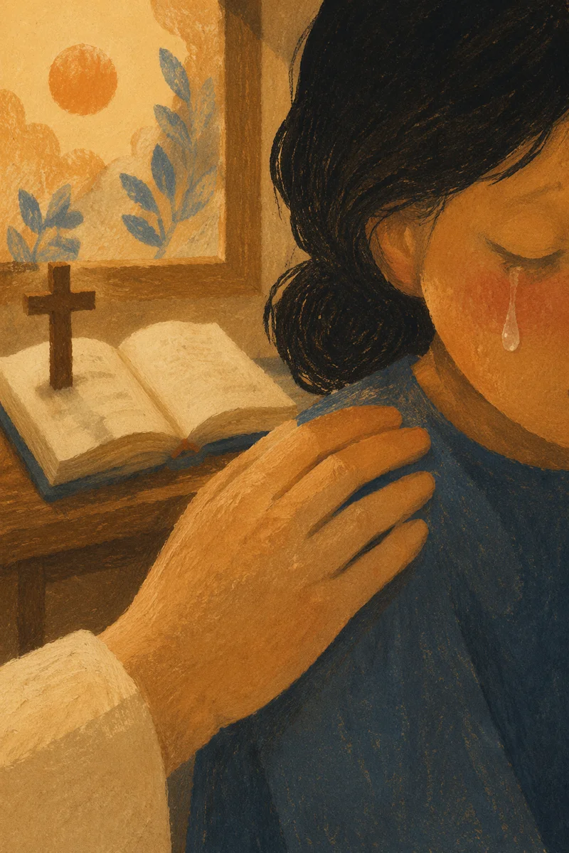 Gentle Comfort Beside a Tearful Cheek