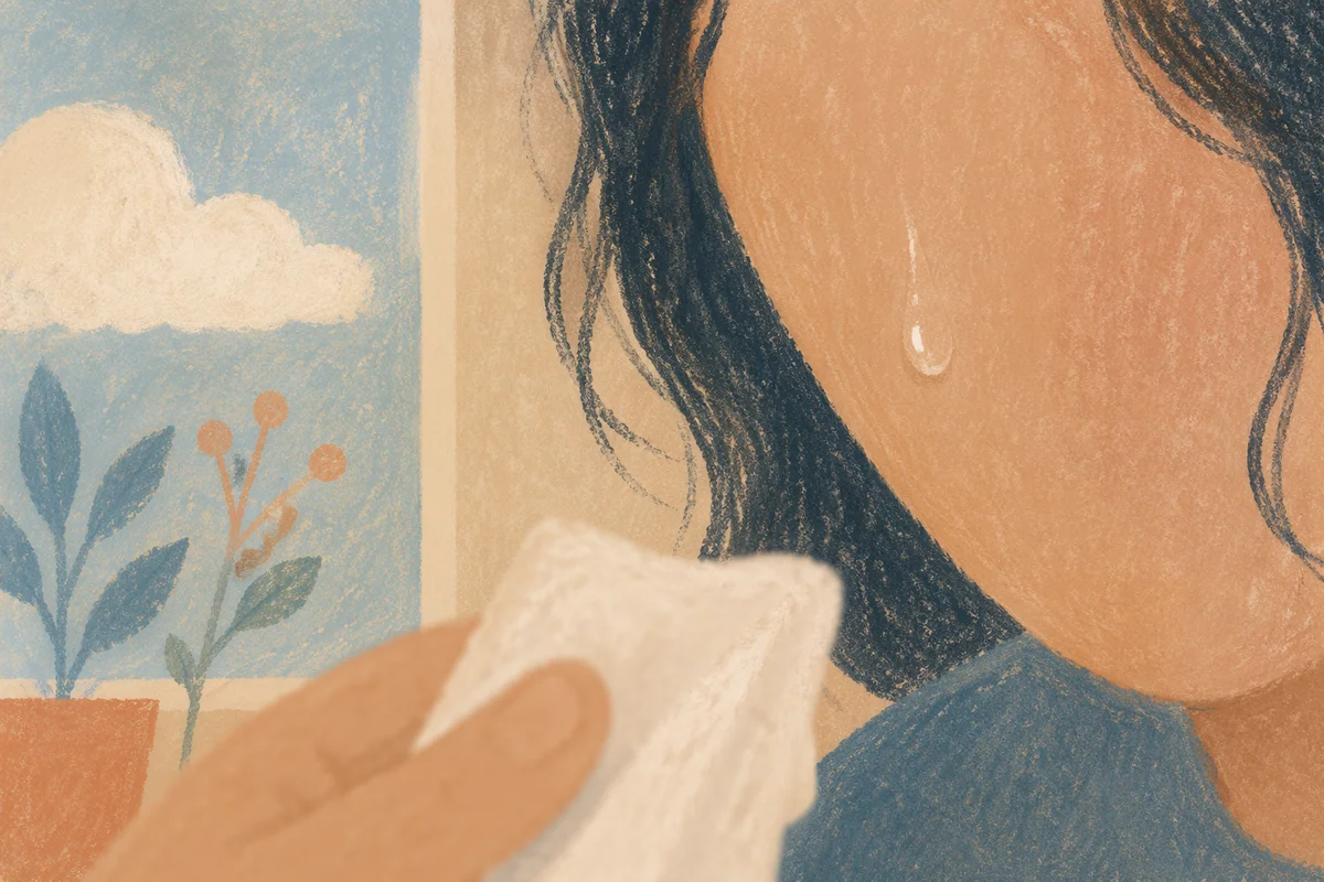 Close Up Tear and Gentle Comfort