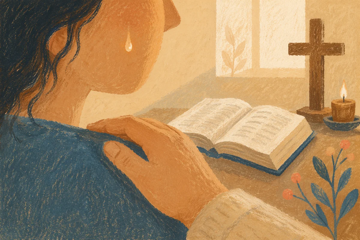 Tear and Comforting Hand in Morning Prayer