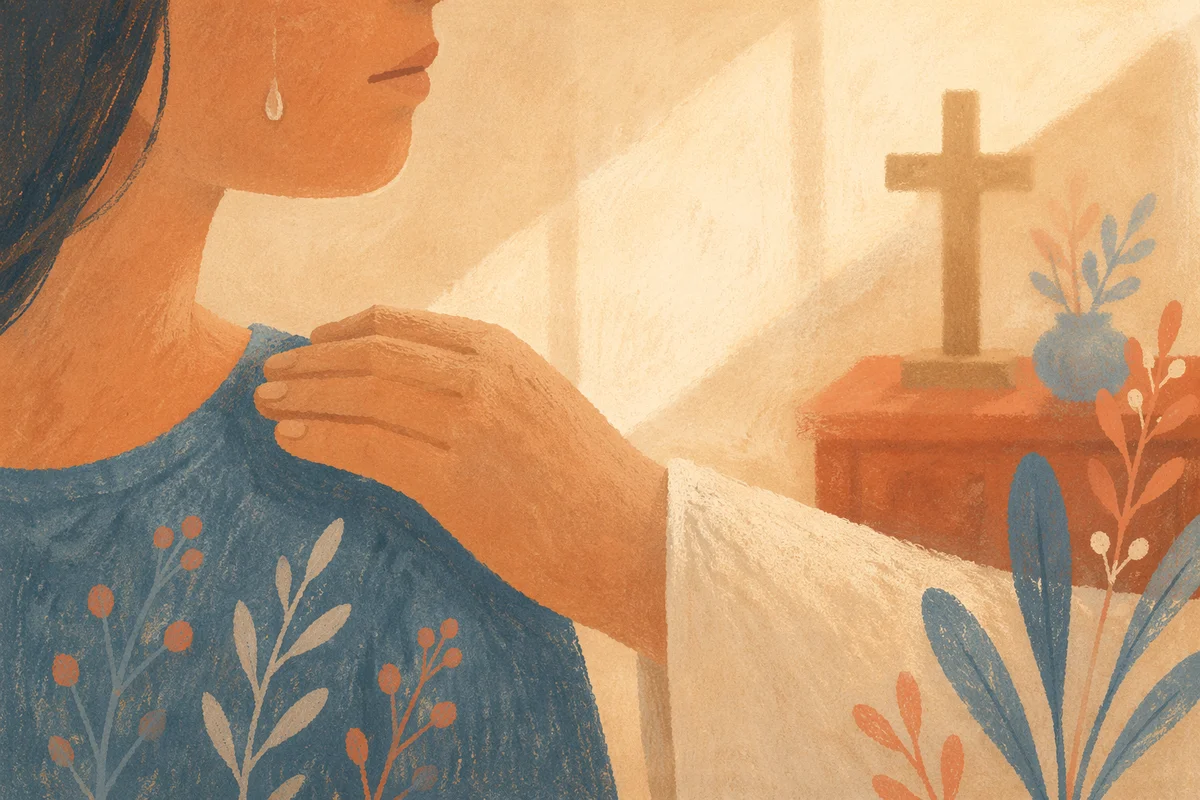 Comforting Hand Beside a Tearful Cheek