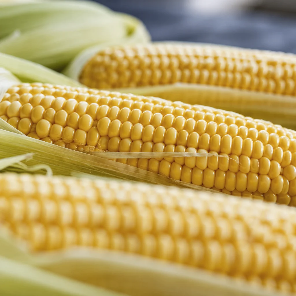 Fresh Corn Cobs in Soft Daylight