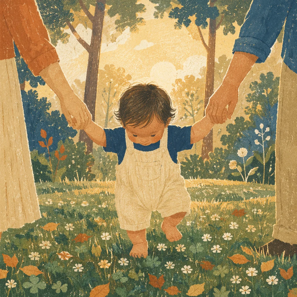 Toddler First Steps in Golden Park