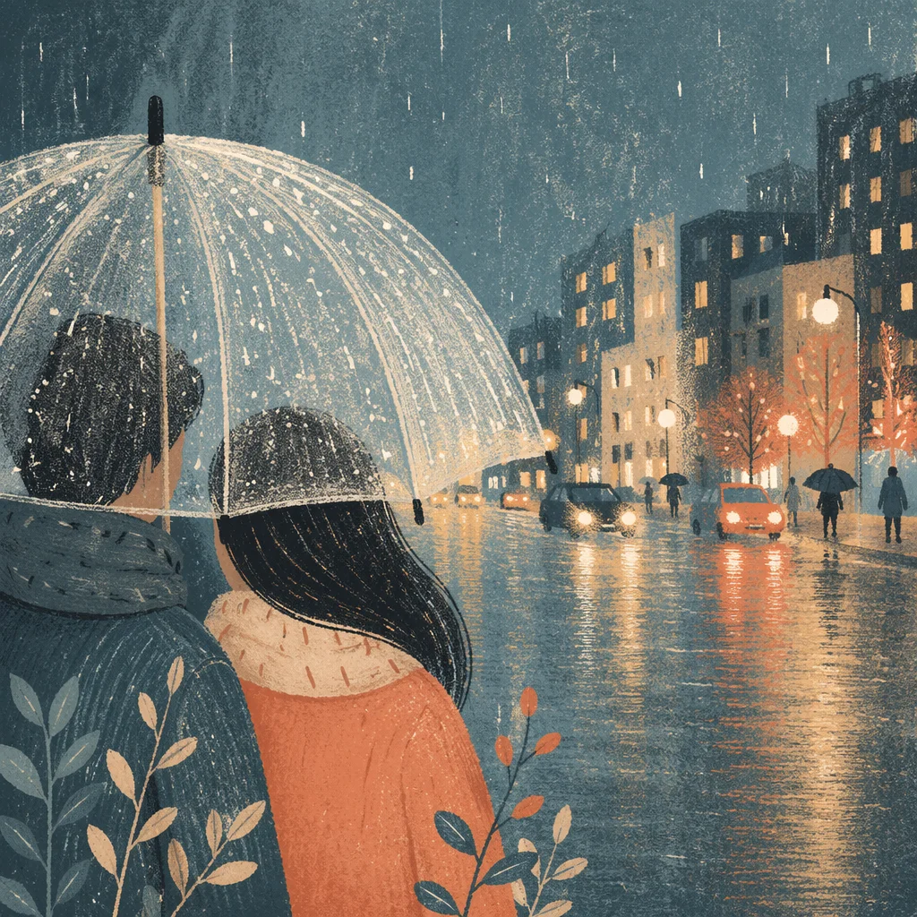 Kindness Under a Rainy City Umbrella