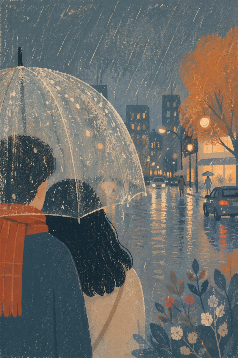 Kindness Under a Rainy City Umbrella