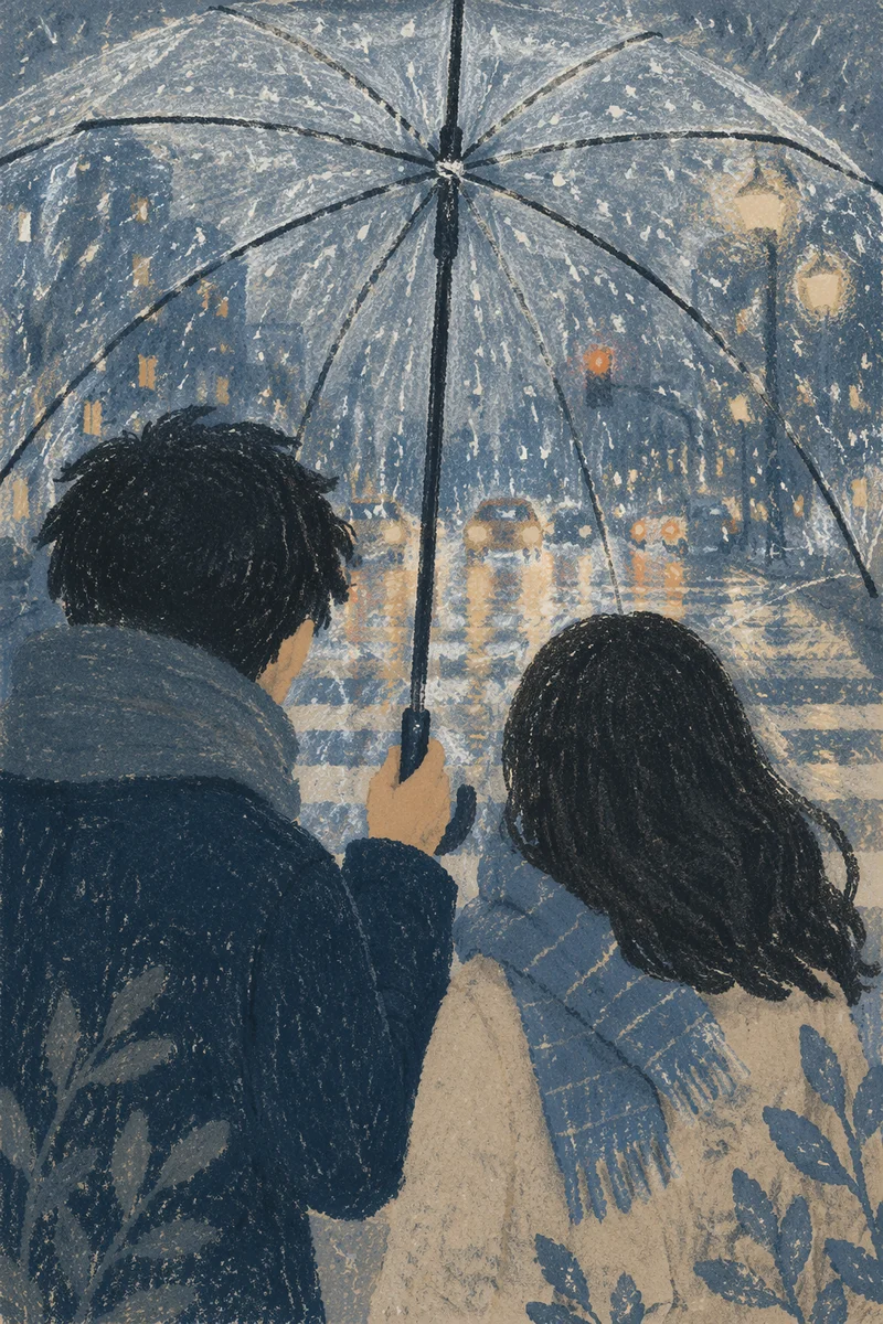 Kindness Under a Shared Umbrella in Rain