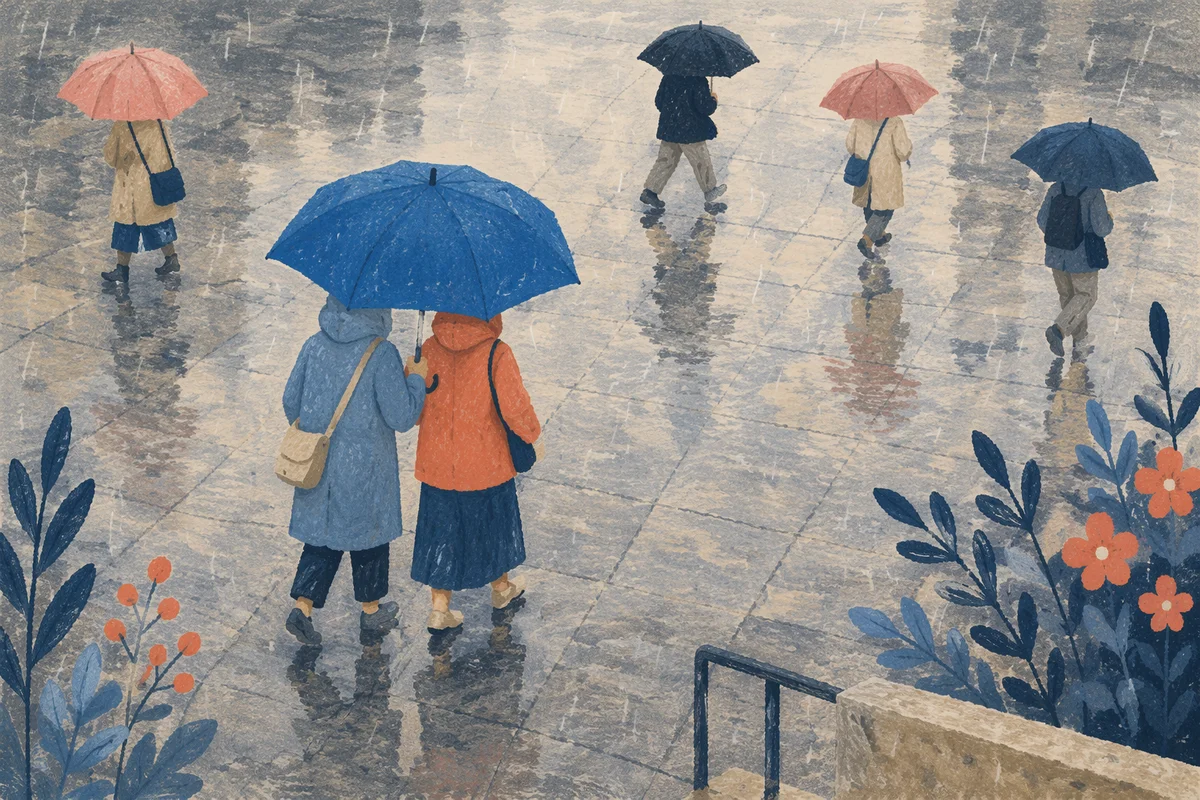 Kindness Under a Blue Umbrella