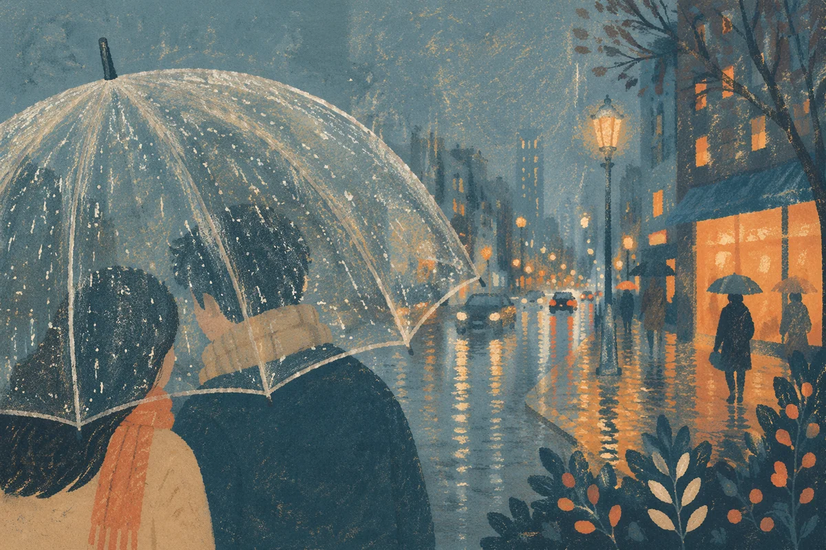 Kindness Under a Rainy City Umbrella