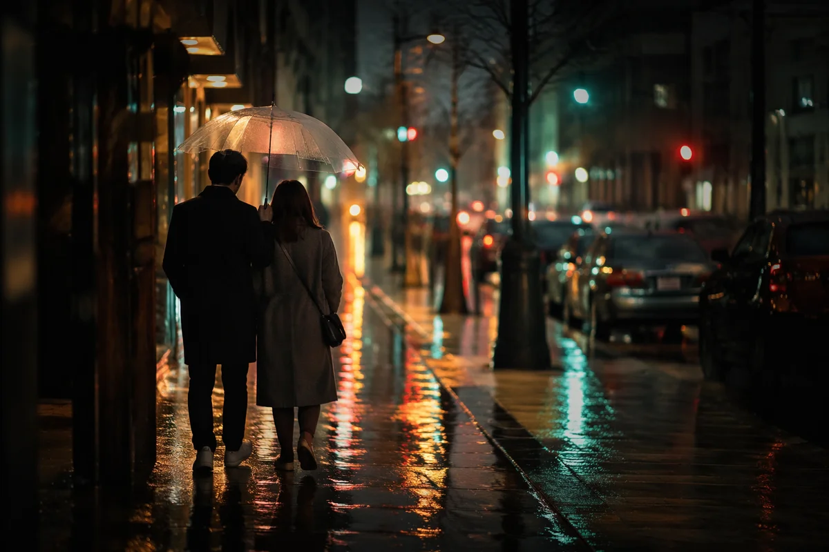 Kindness Under an Umbrella in Rain