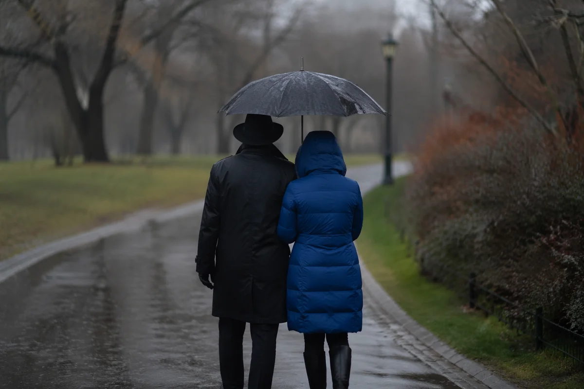 Kindness Under One Umbrella in Rain