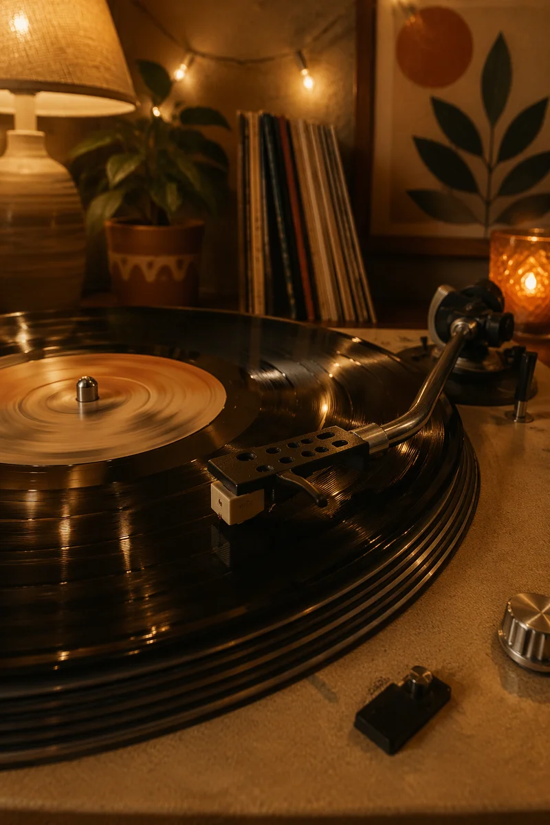 Cozy Retro Turntable in Warm Light