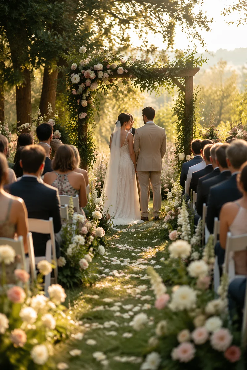 Romantic Outdoor Garden Wedding Ceremony
