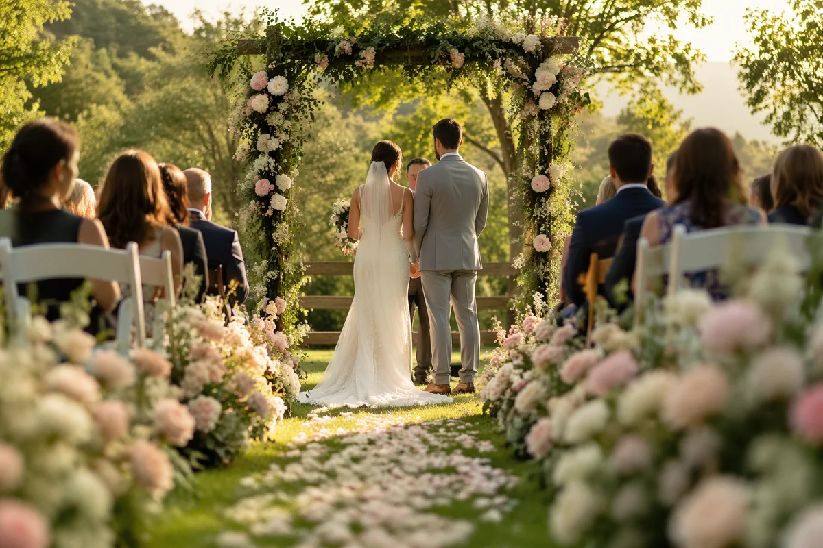 Romantic Outdoor Garden Wedding Ceremony