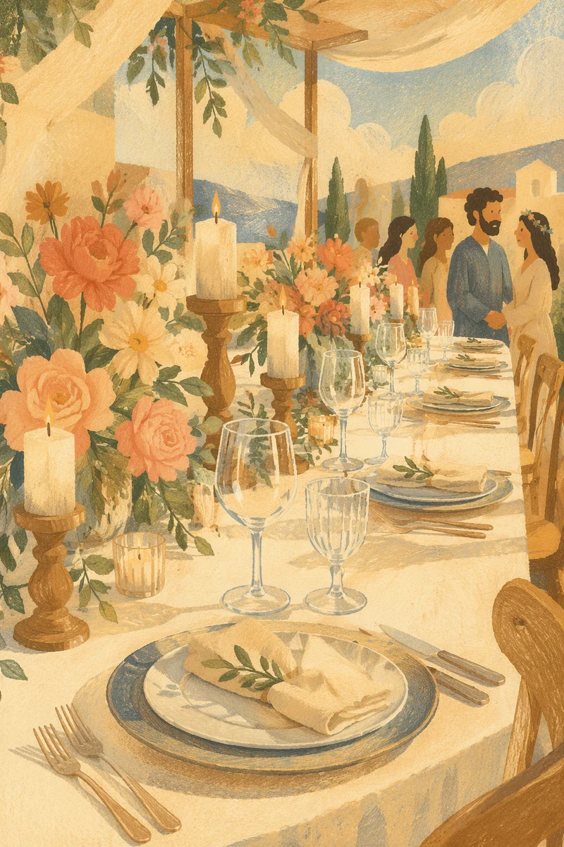 Elegant Wedding Reception Table with Candles