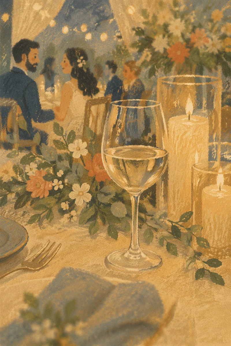 Elegant Wedding Reception Candlelit Table Setting