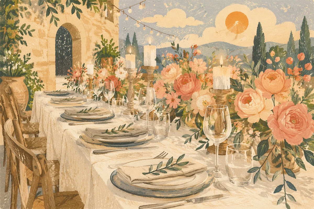 Elegant Wedding Reception Table with Candles
