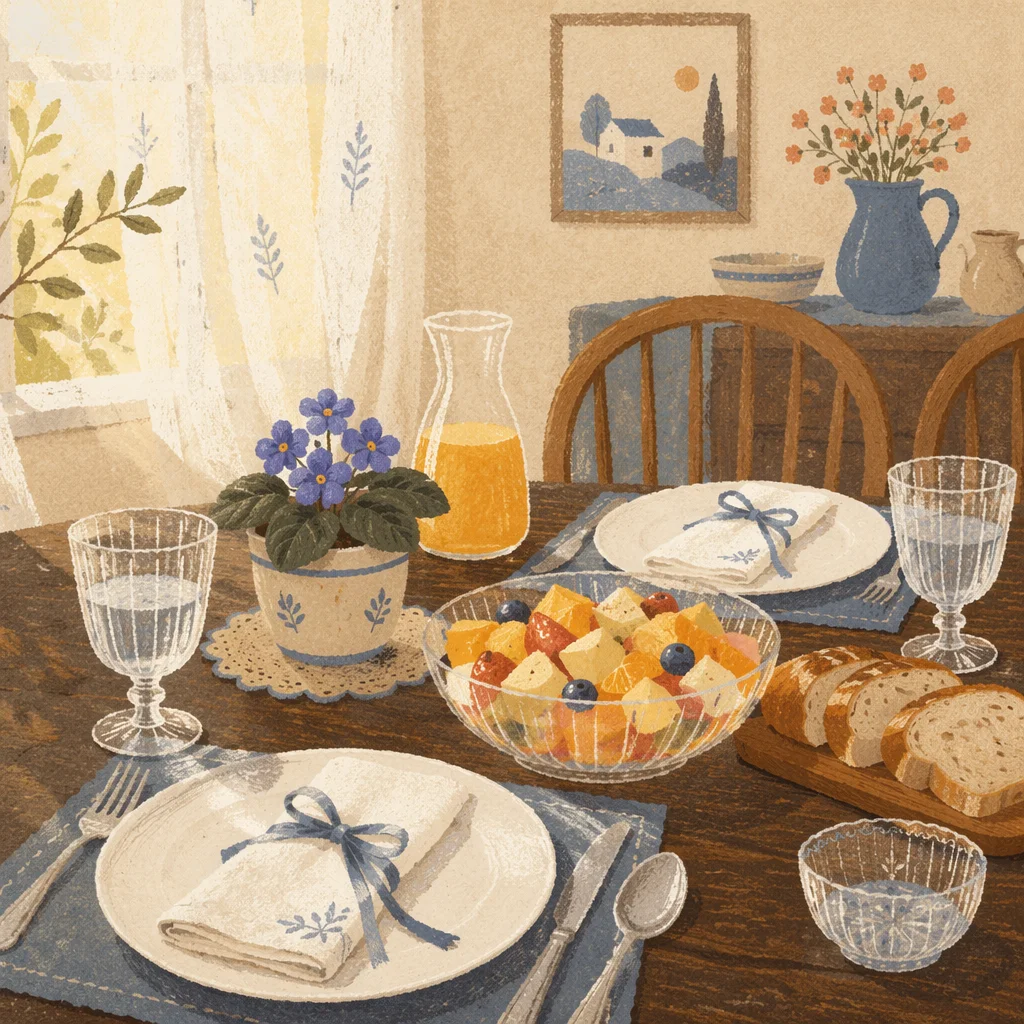 Sunlit Weekend Brunch Table for Two