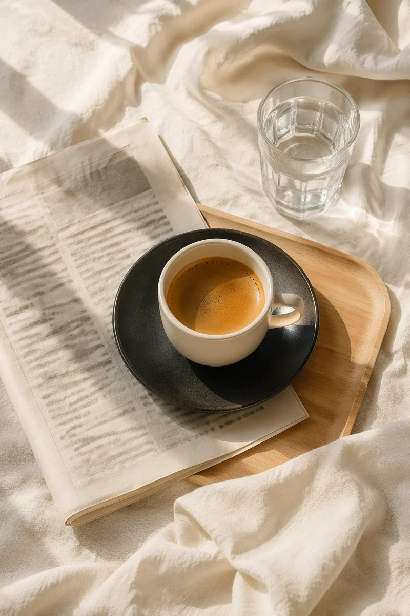 Quiet Weekend Coffee and Newspaper Morning