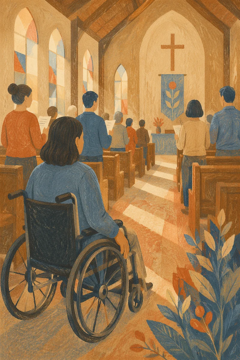 Wheelchair User in Quiet Church Service