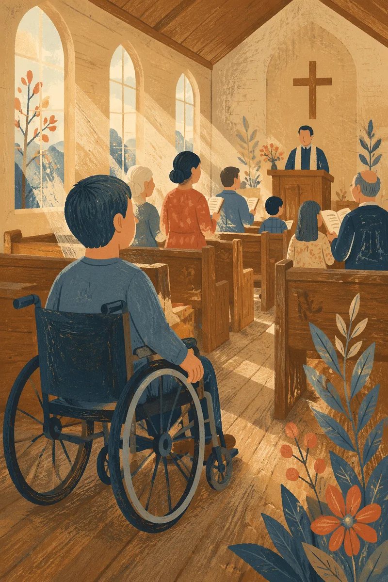 Wheelchair User in Quiet Chapel Service