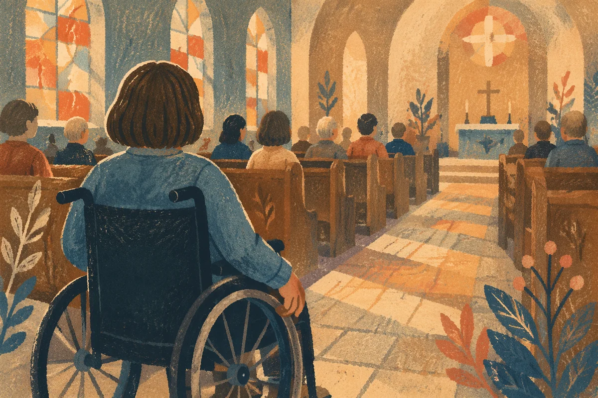 Wheelchair User in Quiet Church Service