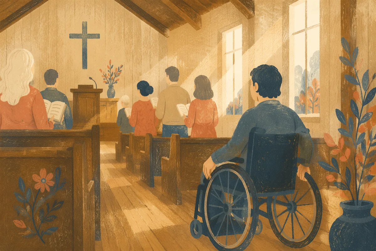 Wheelchair User in Chapel Worship Service