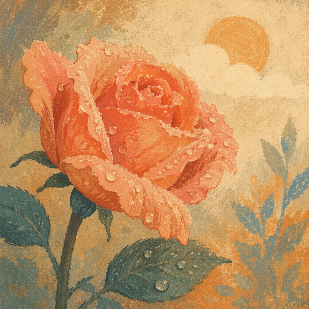 Reviving Rose with Morning Water Drops