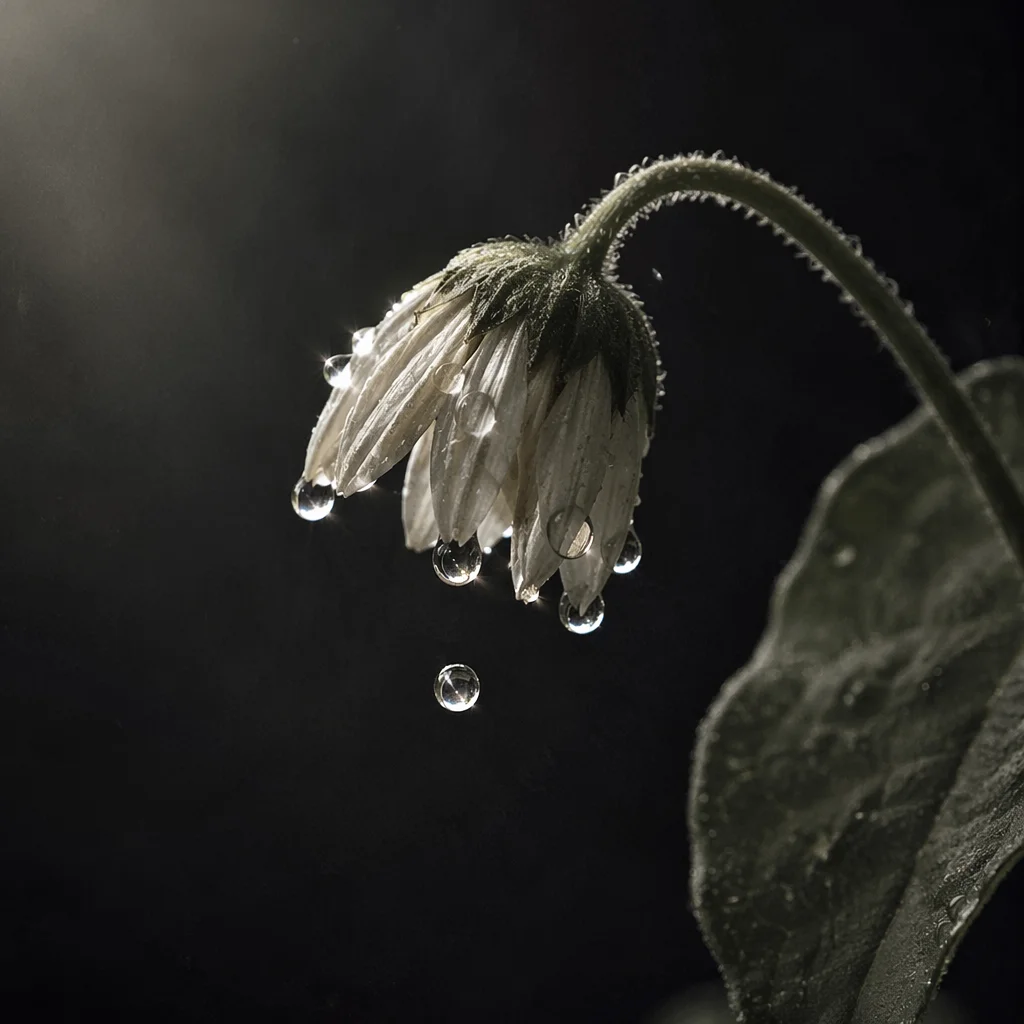 Wilted Flower Renewed by Morning Water