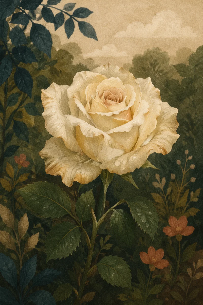 Reviving Cream Rose with Gentle Water Drops